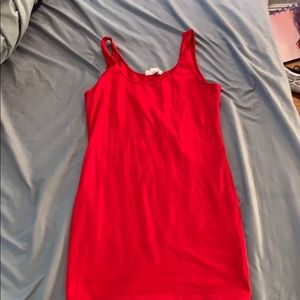 Red body con dress